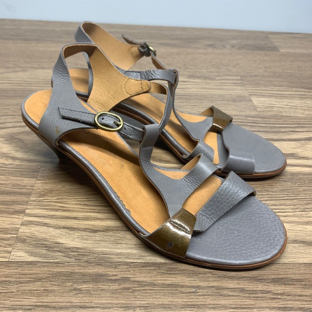 Coclico Women‎ Slingback Lavender Gray Kitten Heel Sandals Size 39 (US 8)